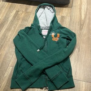 Pink Victoria’s secret University of Miami Zip Up